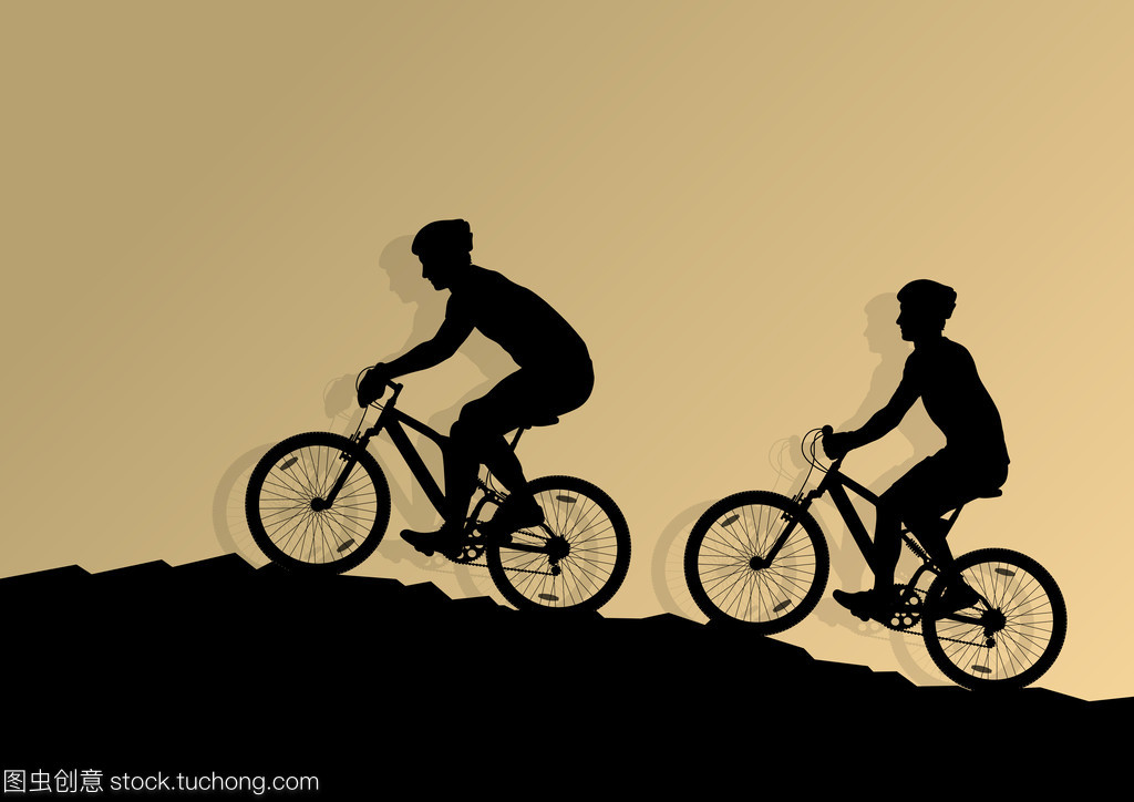 活跃的自行车自行车骑手背景图矢量